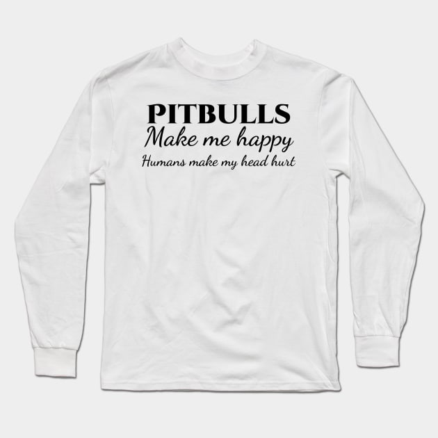 pitbull dog Long Sleeve T-Shirt by Design stars 5